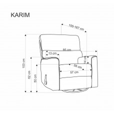 Atpūtas krēsls KARIM, pelēks
